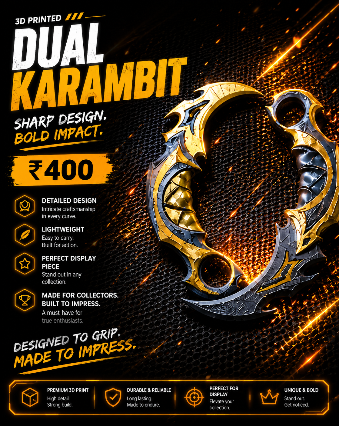 Dual karambit display